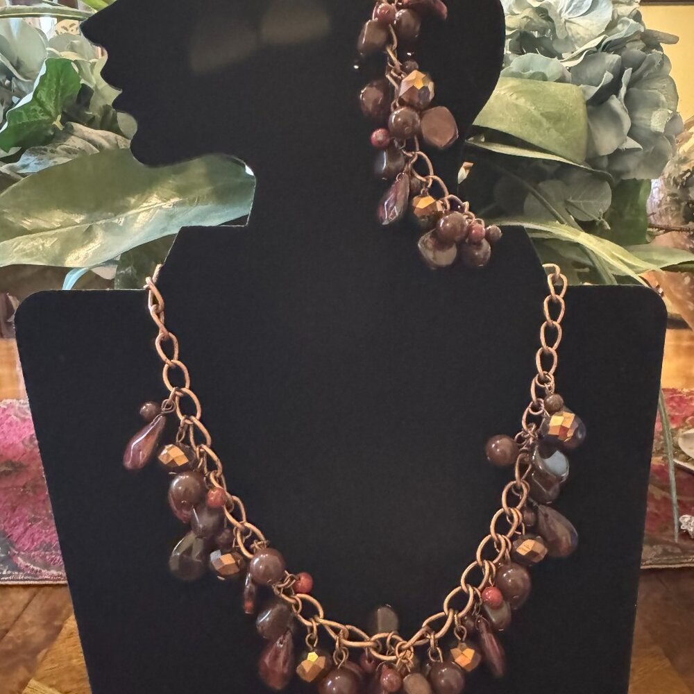 Set of Beaded Necklace and Bracelet